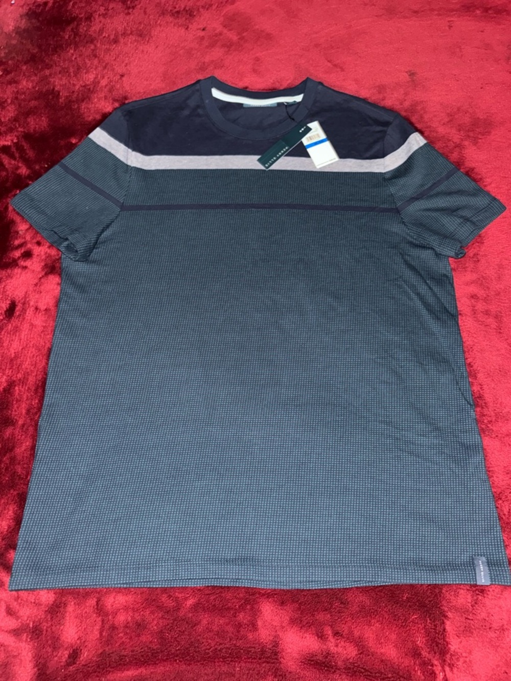 BRAND NEW Perry Ellis Men's Short Sleeve Striped Knit T-Shirt XL